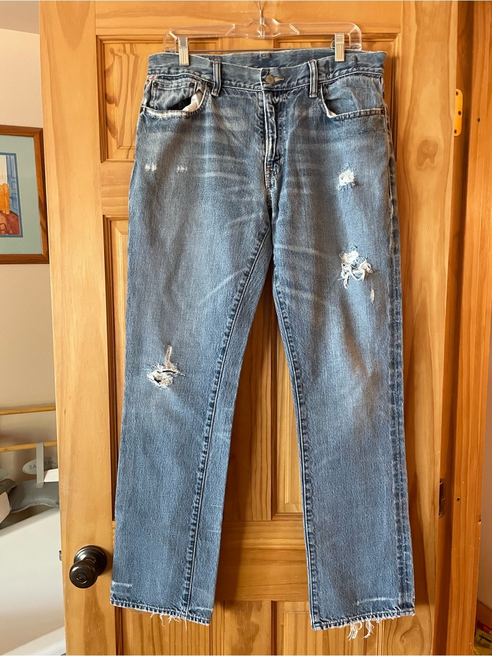 Denim & Supply Ralph Lauren Slouch Distressed Blue Jeans